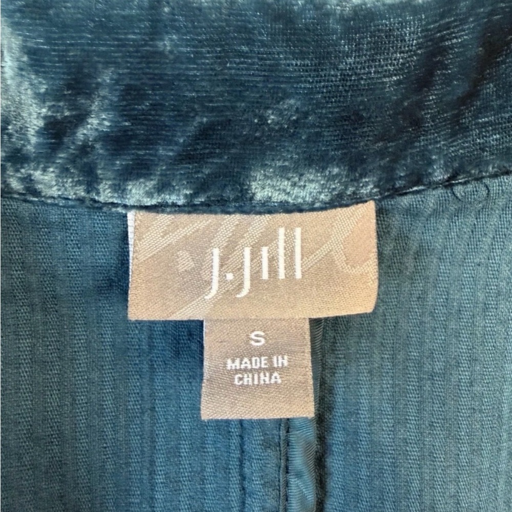 J. JILL Coat Jacket Corduroy Teal Blue Green Cotton Velvet Size Small - Picture 10 of 16